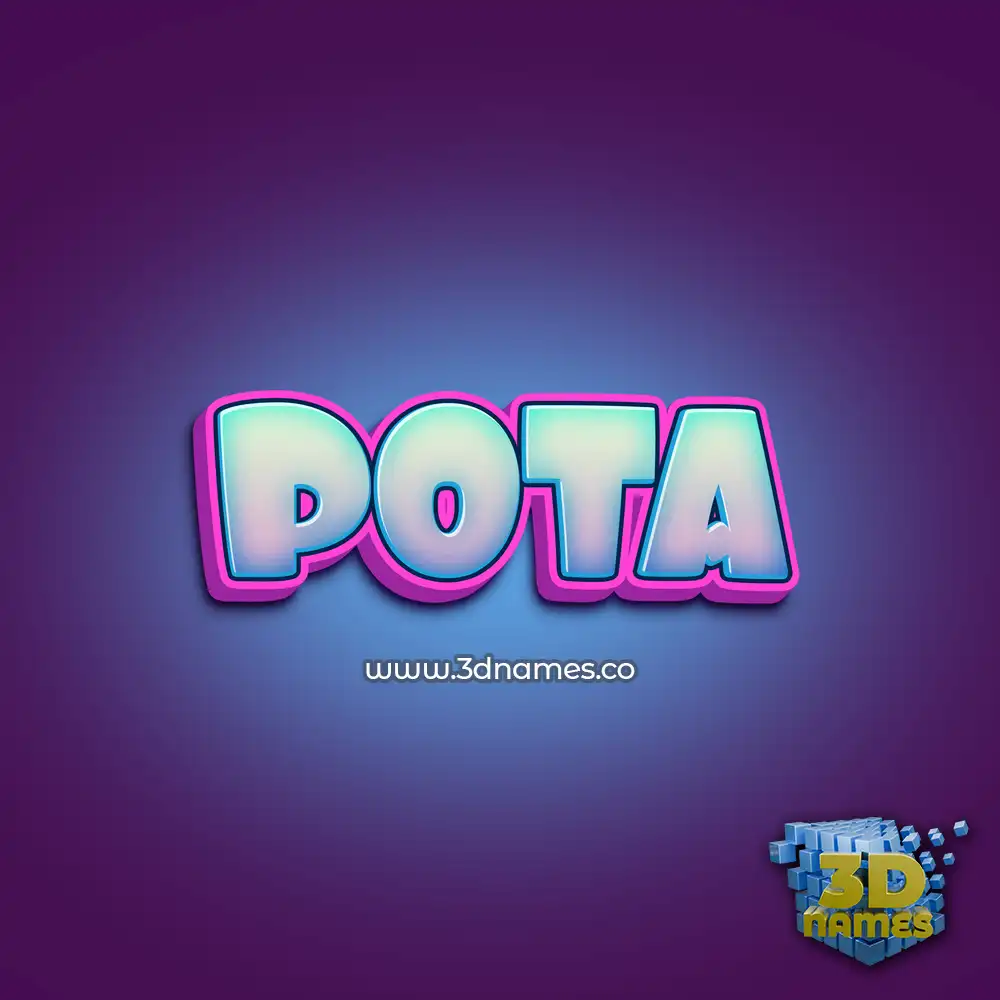 pota in Phat Purple style - 3D name wallpaper