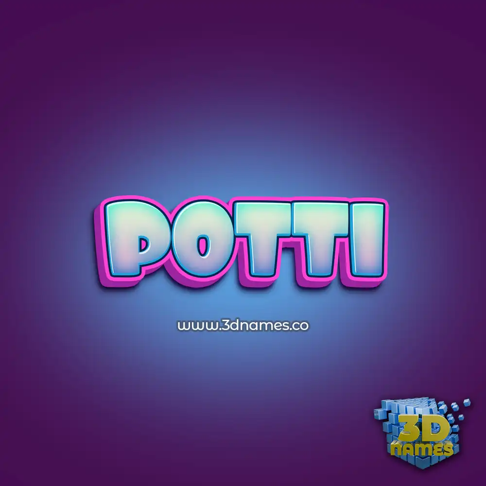 potti in Phat Purple style - 3D name wallpaper