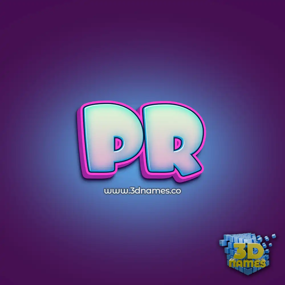 pr in Phat Purple style - 3D name wallpaper