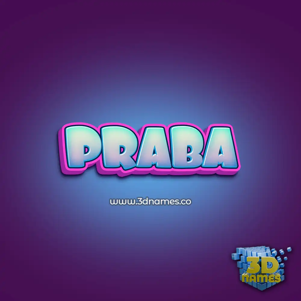 praba in Phat Purple style - 3D name wallpaper