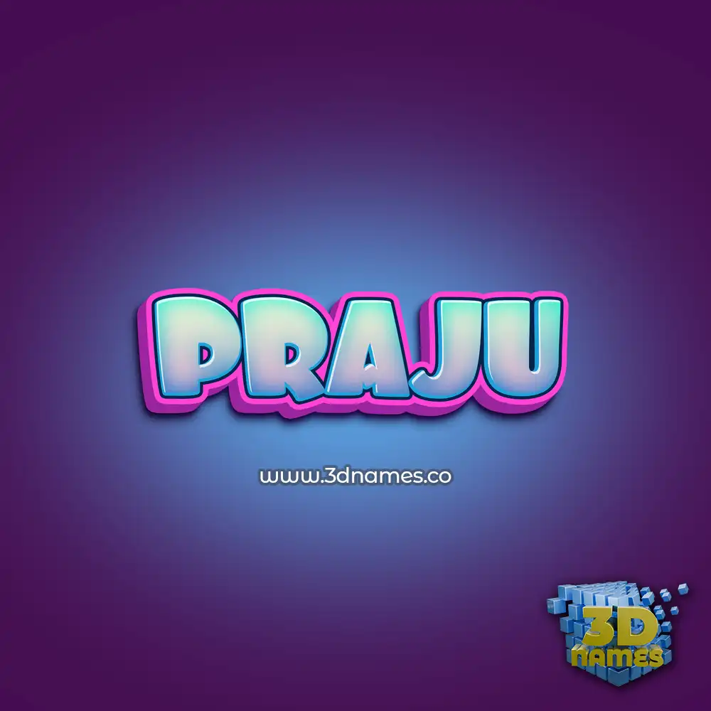 praju in Phat Purple style - 3D name wallpaper