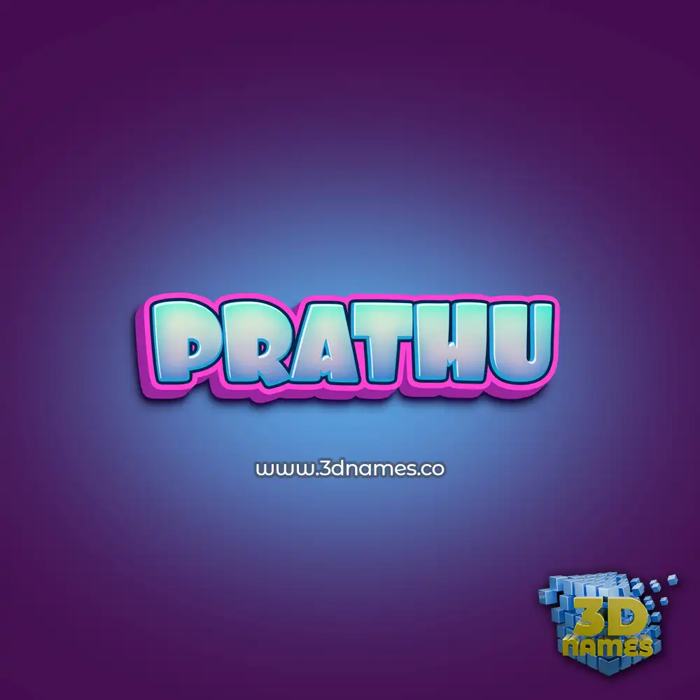 prathu in Phat Purple style - 3D name wallpaper