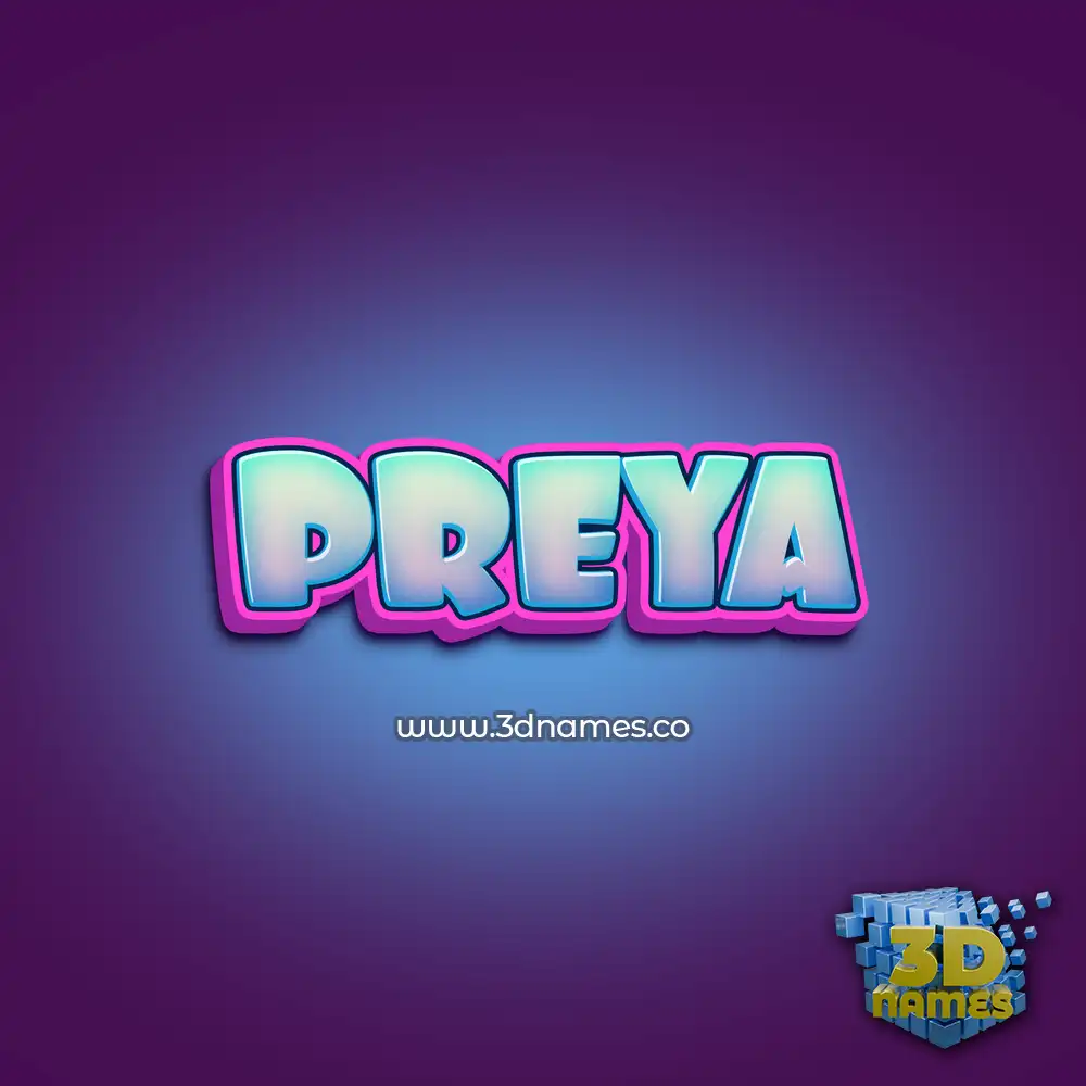 preya in Phat Purple style - 3D name wallpaper