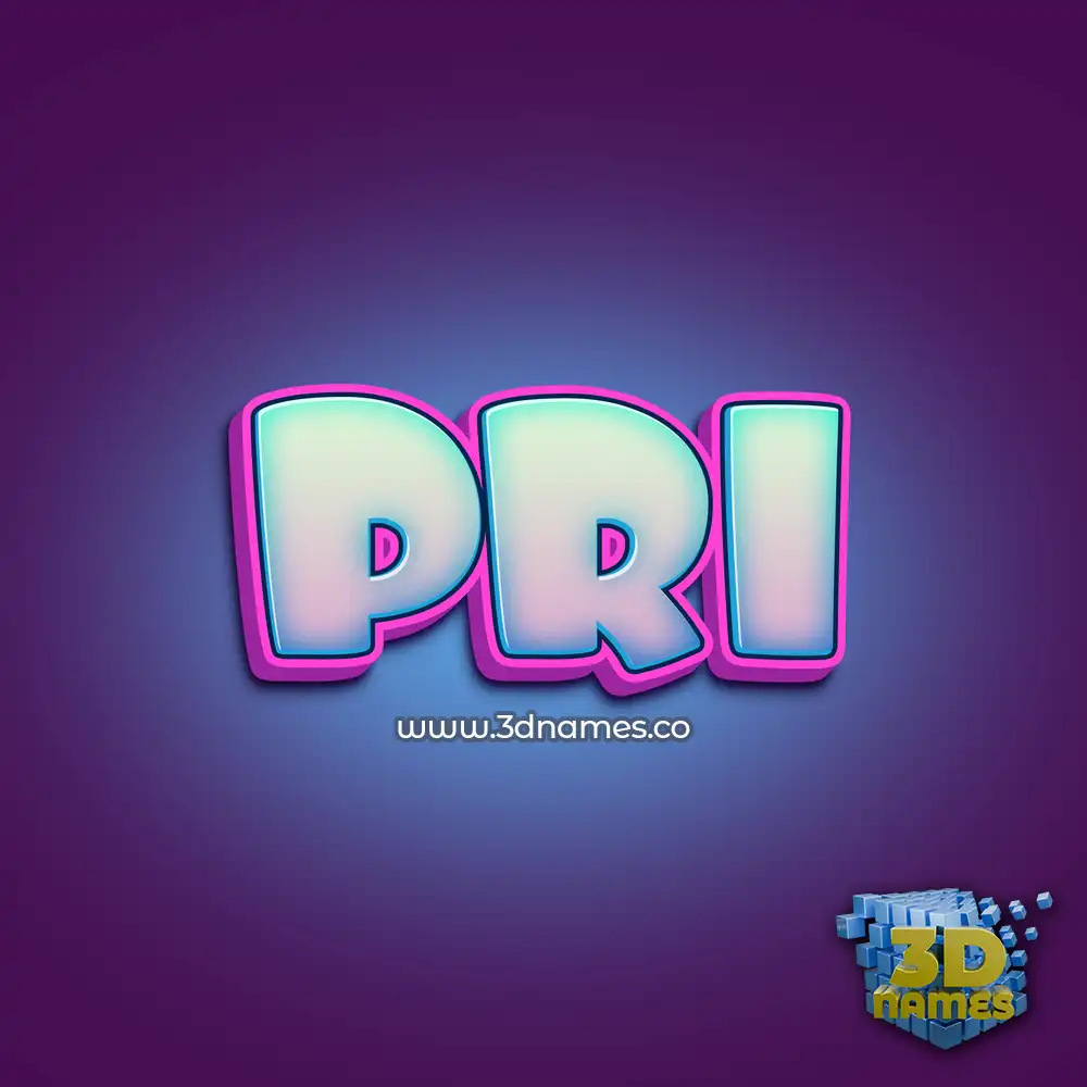 pri in Phat Purple style - 3D name wallpaper