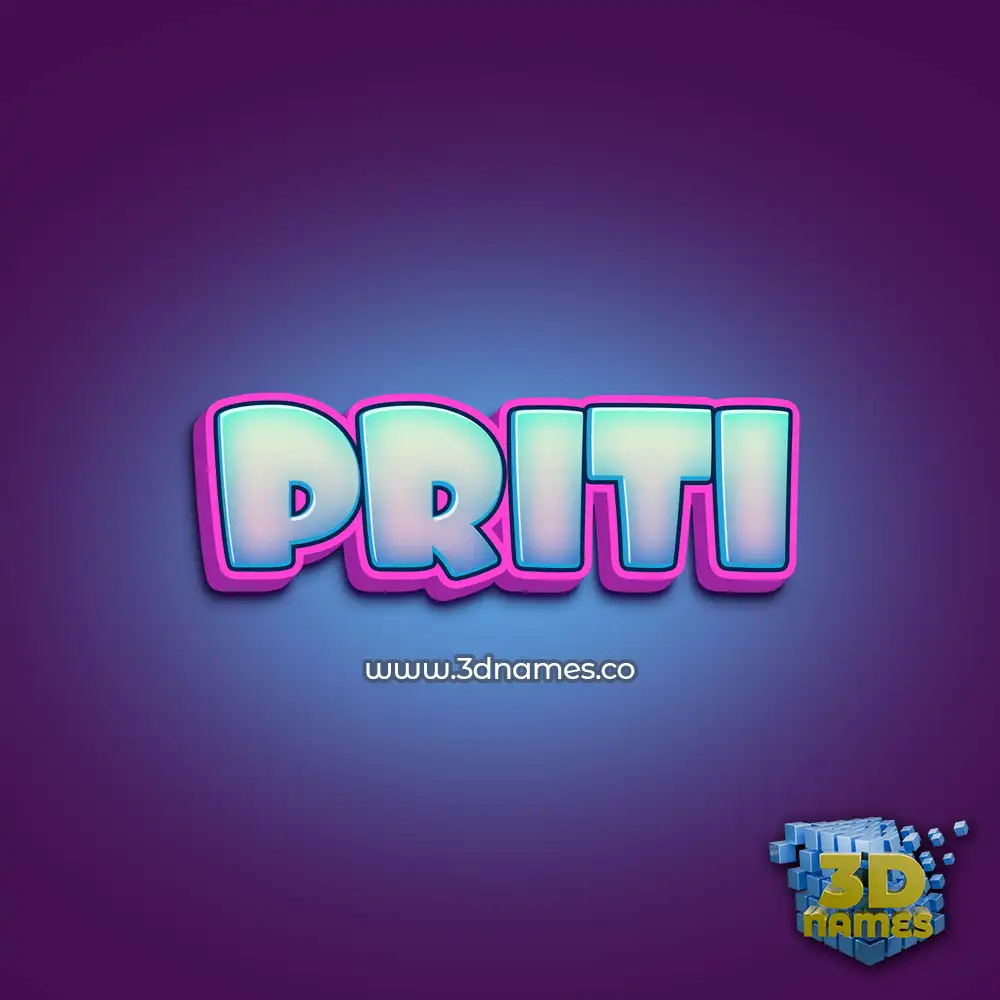 priti in Phat Purple style - 3D name wallpaper