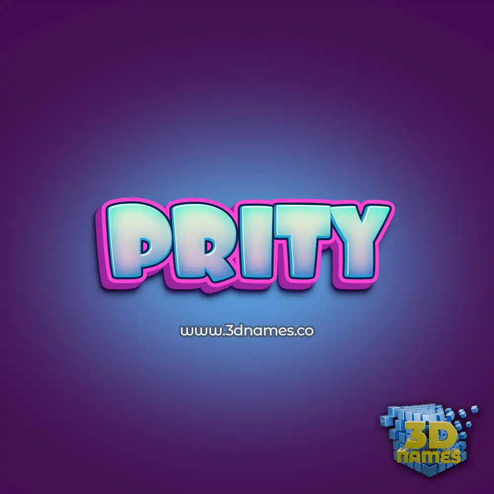 prity in Phat Purple style - 3D name wallpaper