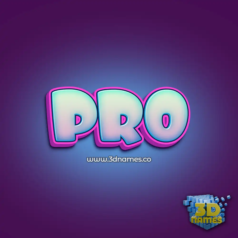 pro in Phat Purple style - 3D name wallpaper