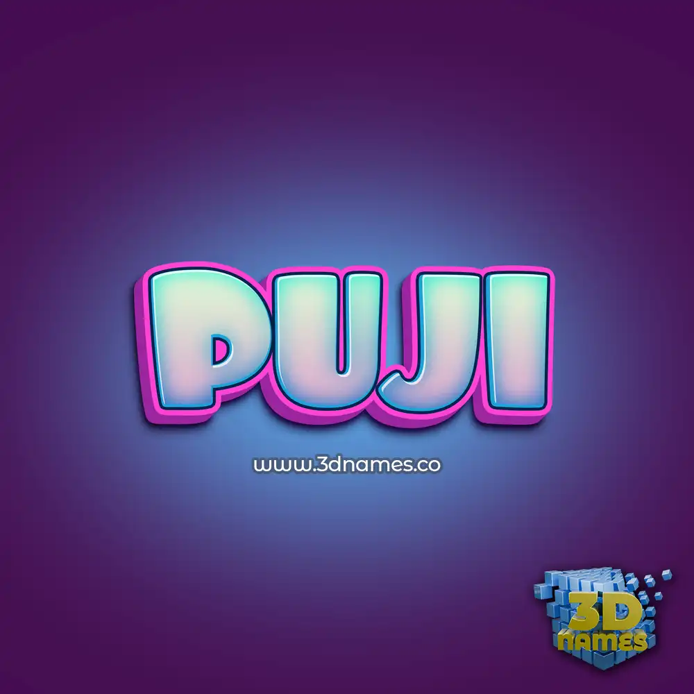 puji in Phat Purple style - 3D name wallpaper