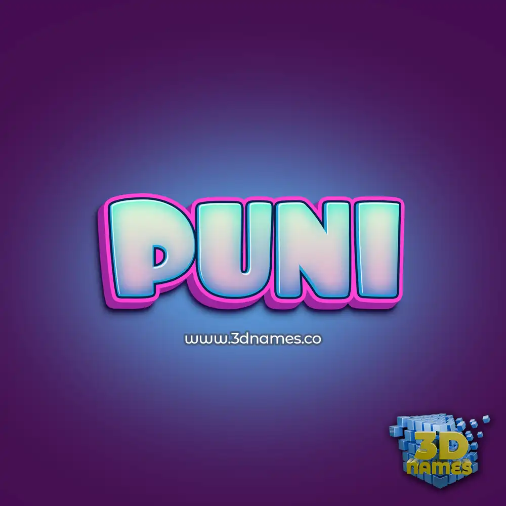 puni in Phat Purple style - 3D name wallpaper