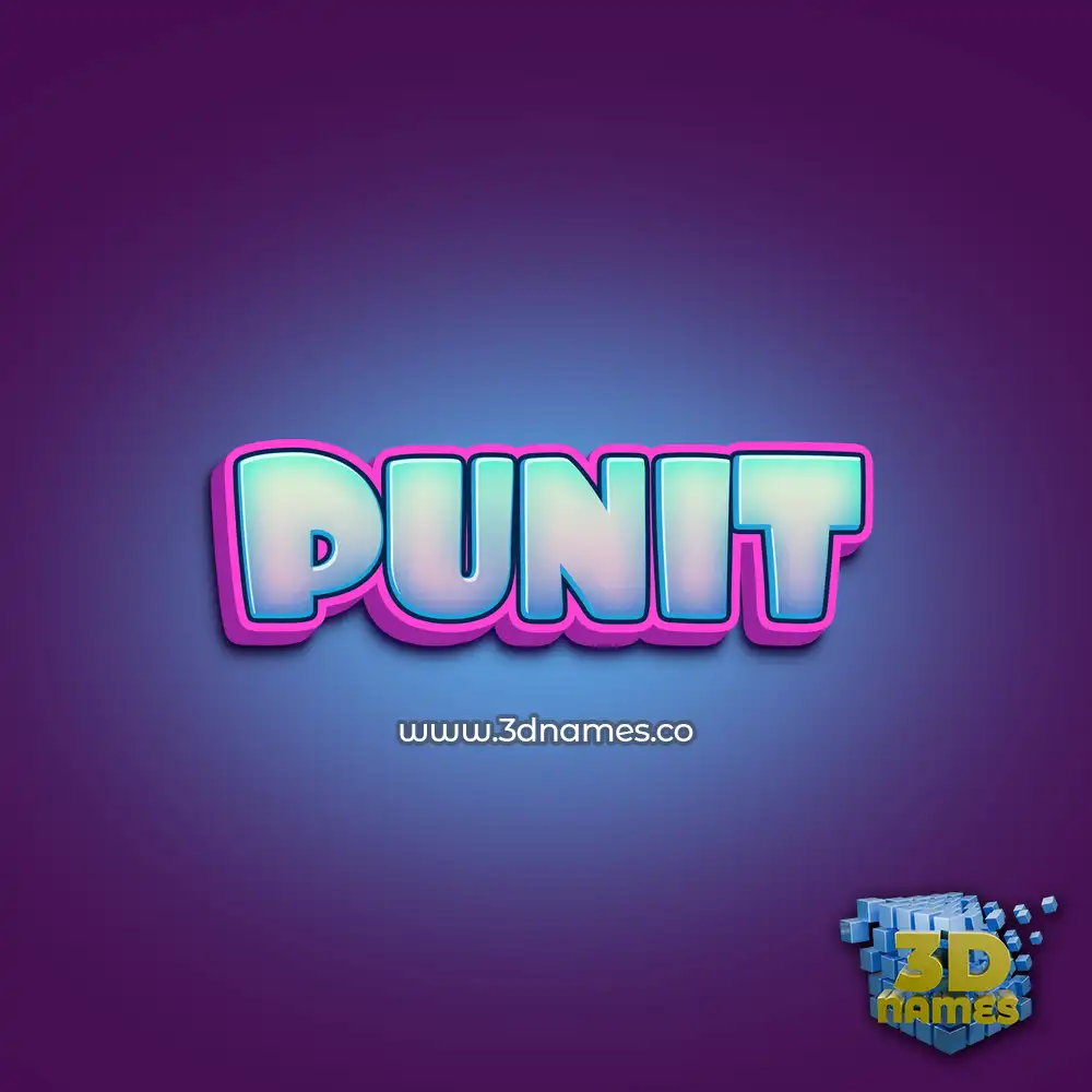 punit in Phat Purple style - 3D name wallpaper