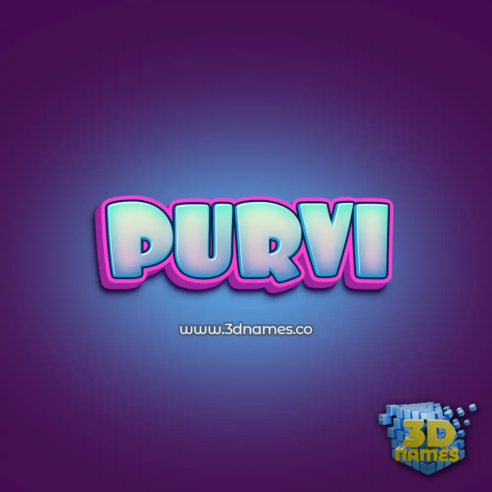 purvi in Phat Purple style - 3D name wallpaper