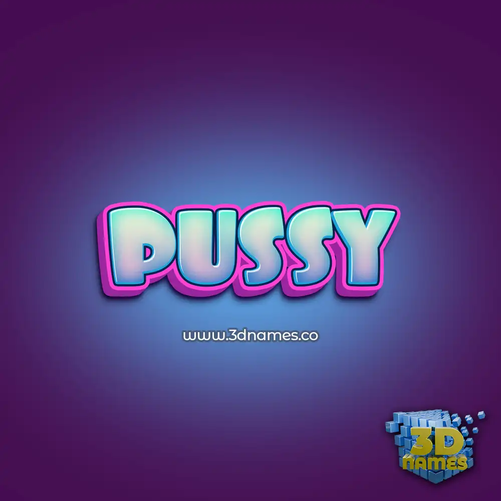 pussy in Phat Purple style - 3D name wallpaper