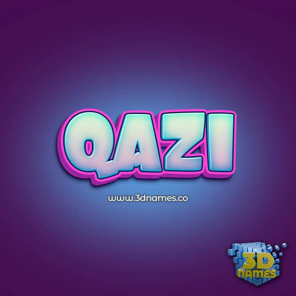 qazi in Phat Purple style - 3D name wallpaper