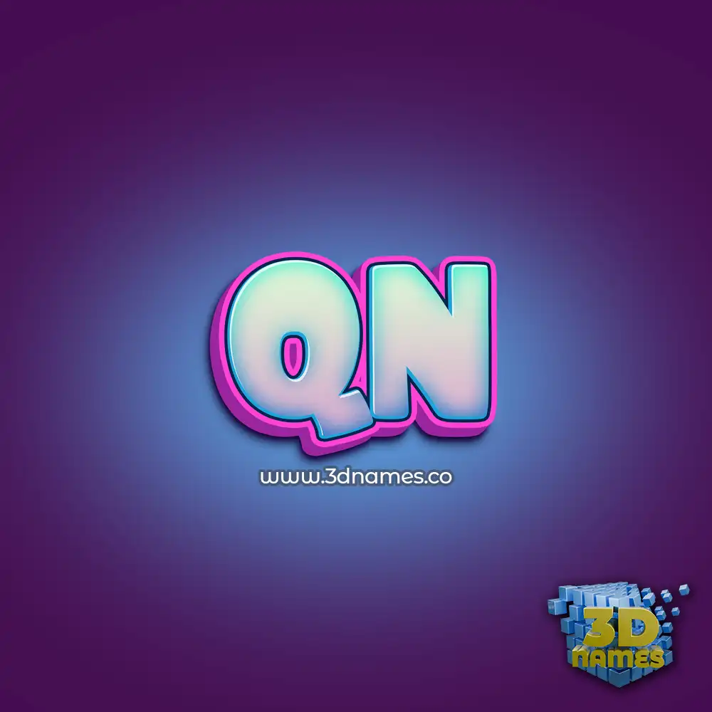 qn in Phat Purple style - 3D name wallpaper