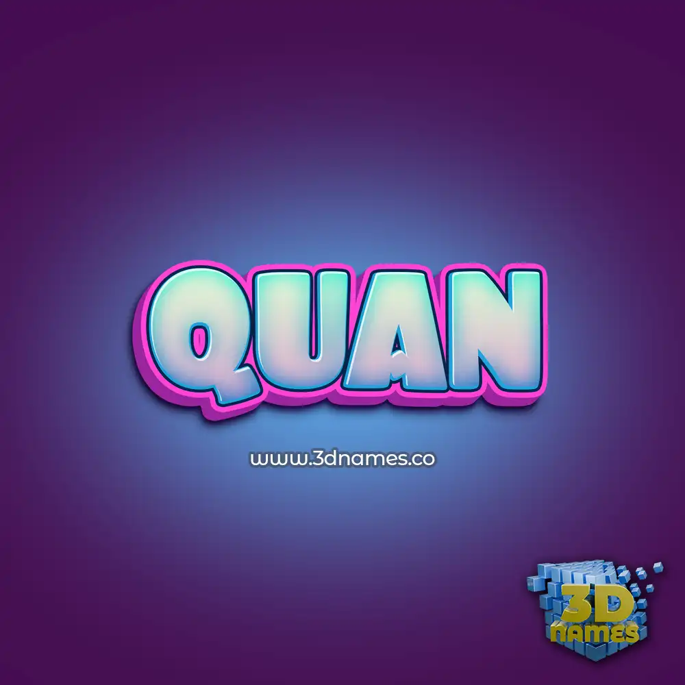 quan in Phat Purple style - 3D name wallpaper