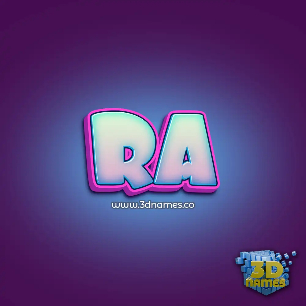 ra in Phat Purple style - 3D name wallpaper