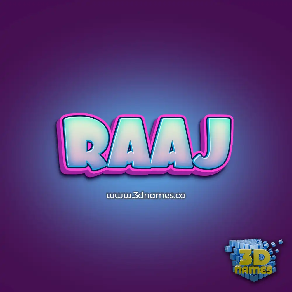 raaj in Phat Purple style - 3D name wallpaper