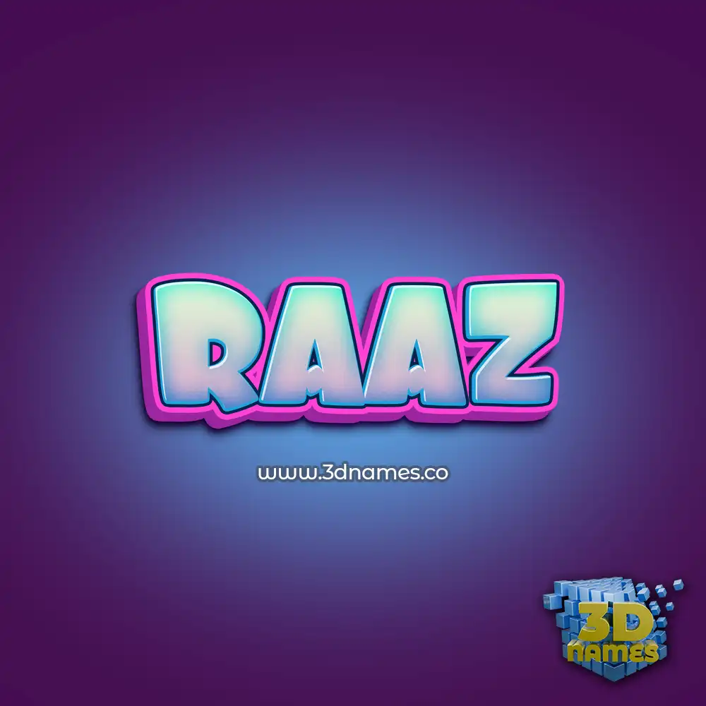 raaz in Phat Purple style - 3D name wallpaper