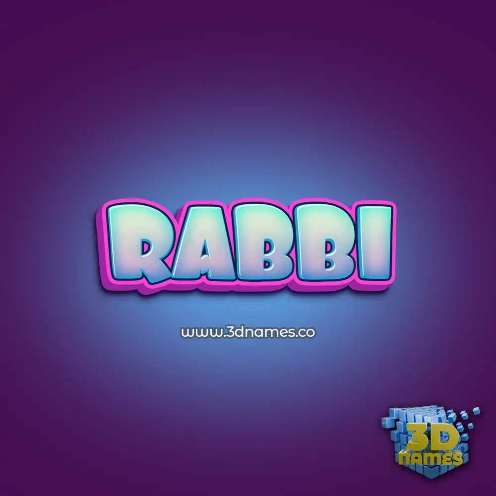 rabbi in Phat Purple style - 3D name wallpaper