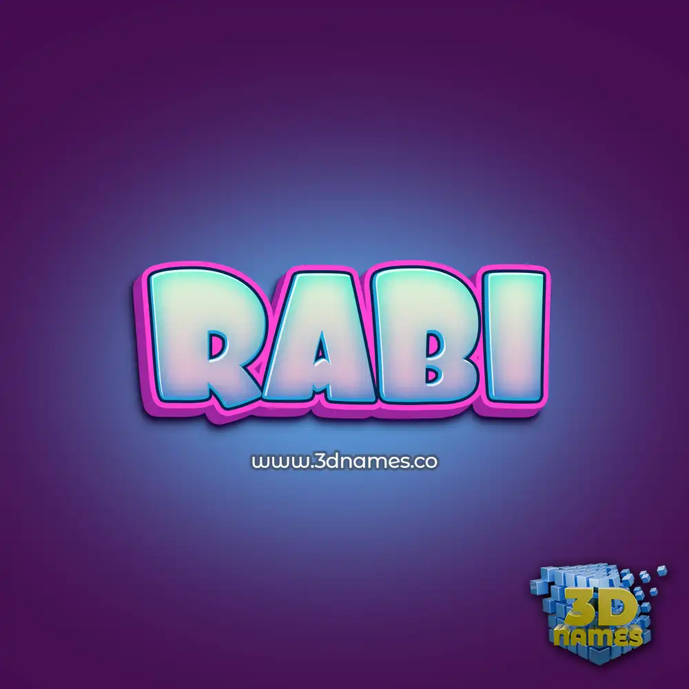 rabi in Phat Purple style - 3D name wallpaper