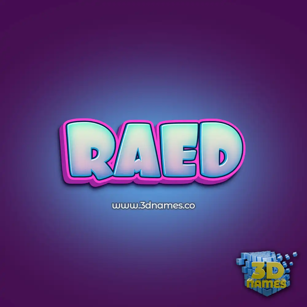 raed in Phat Purple style - 3D name wallpaper