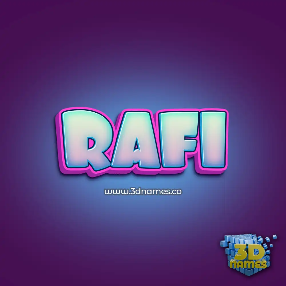 rafi in Phat Purple style - 3D name wallpaper