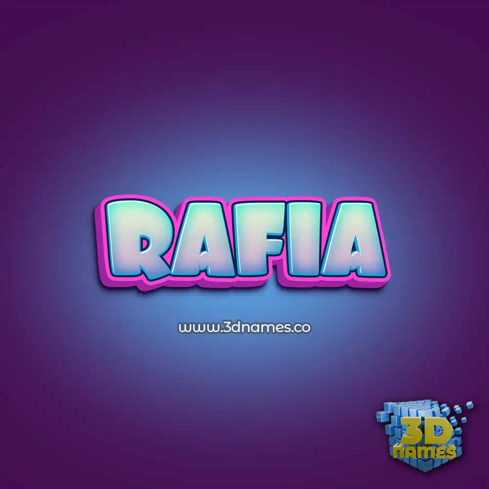 rafia in Phat Purple style - 3D name wallpaper
