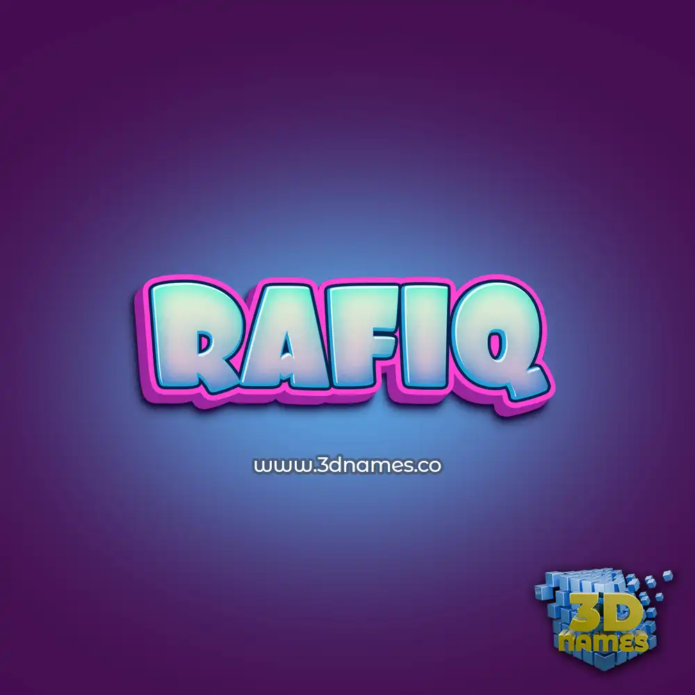 rafiq in Phat Purple style - 3D name wallpaper