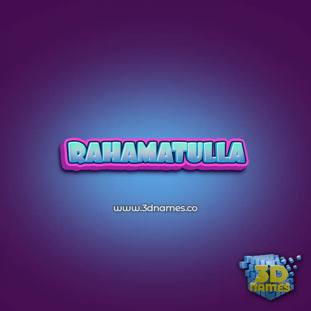 rahamatulla in Phat Purple style - 3D name wallpaper
