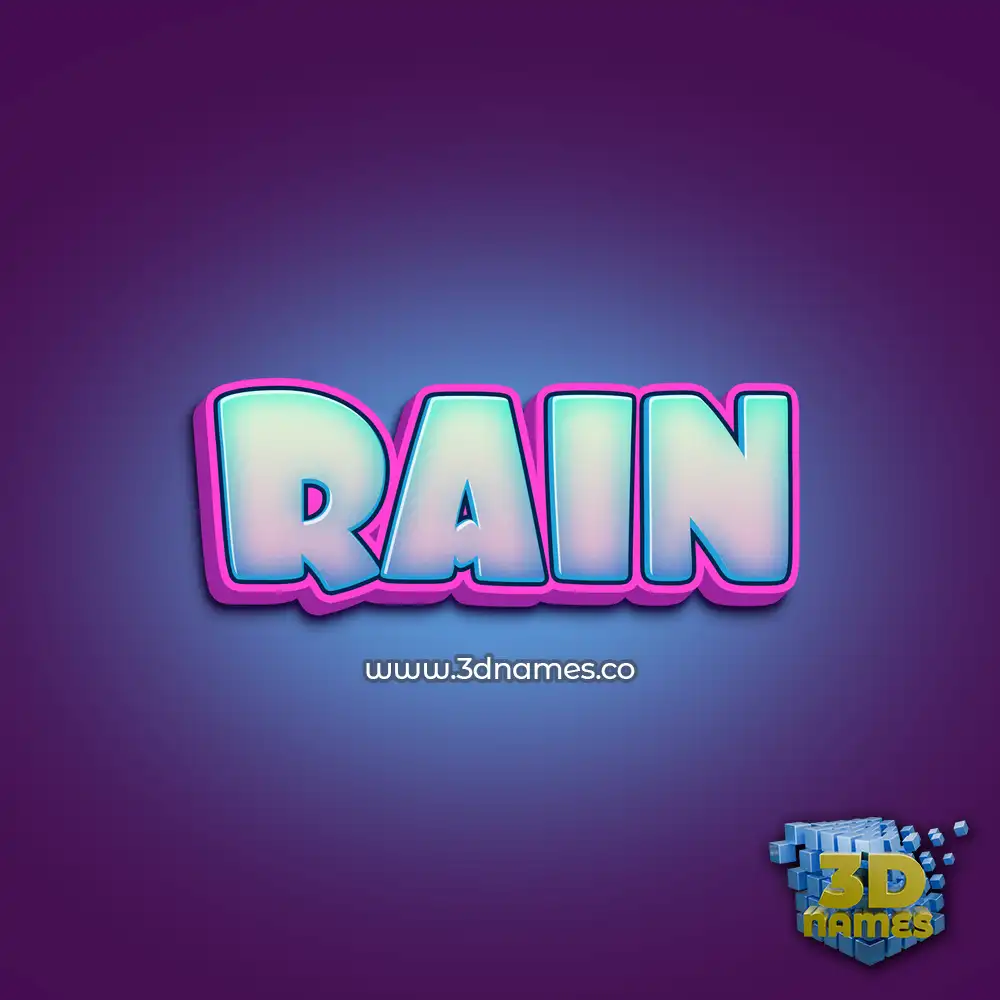 rain in Phat Purple style - 3D name wallpaper