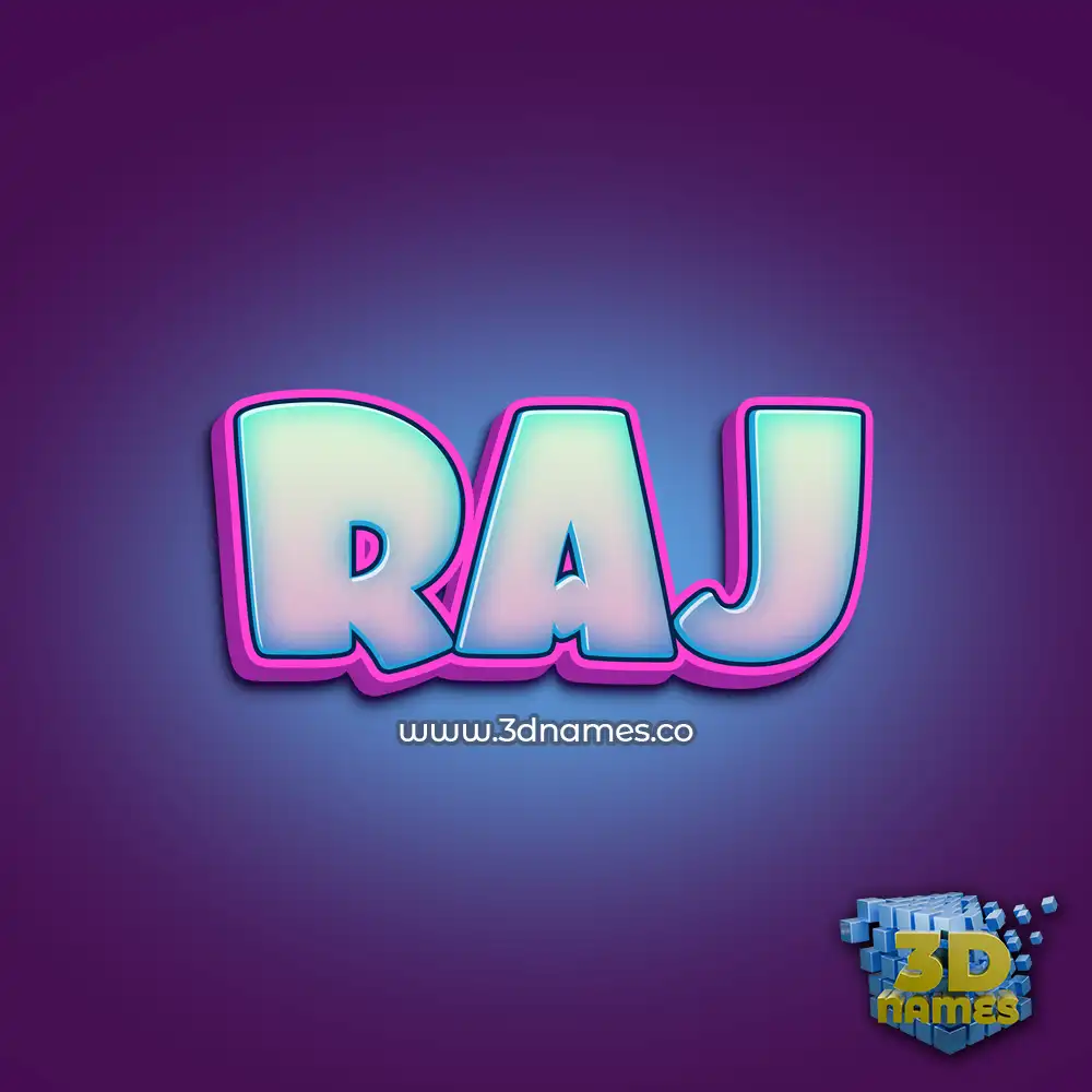 raj in Phat Purple style - 3D name wallpaper