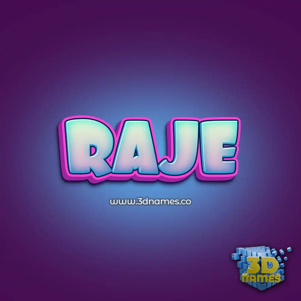 raje in Phat Purple style - 3D name wallpaper