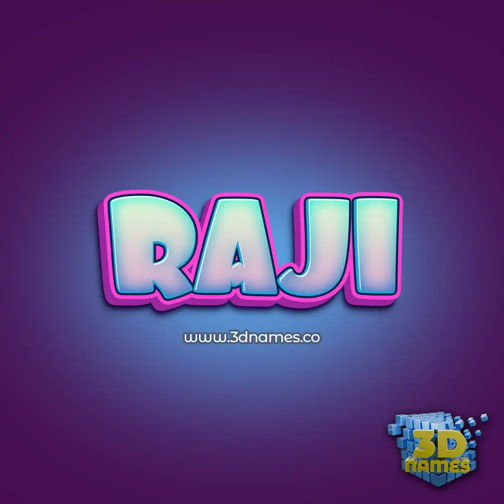 raji in Phat Purple style - 3D name wallpaper