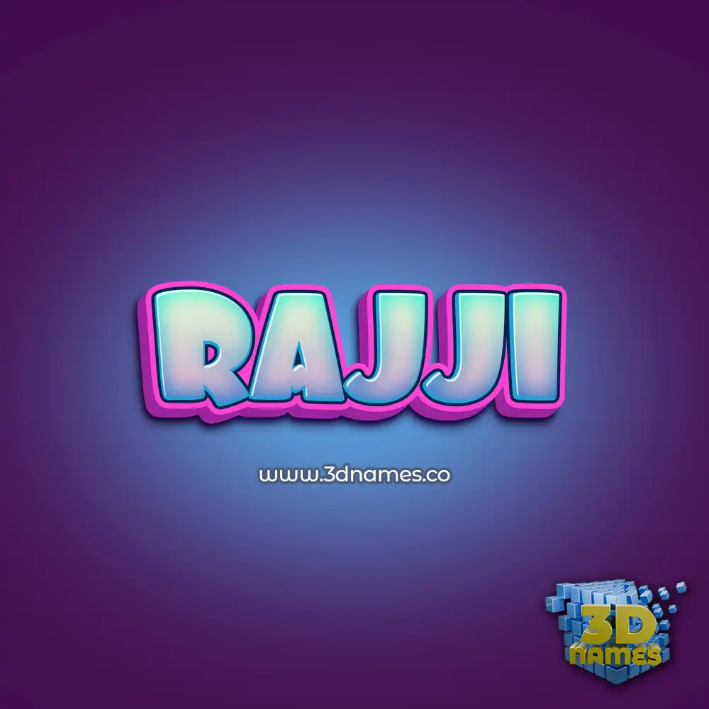 rajji in Phat Purple style - 3D name wallpaper