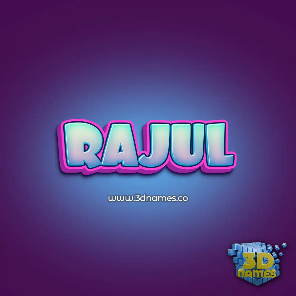 rajul in Phat Purple style - 3D name wallpaper