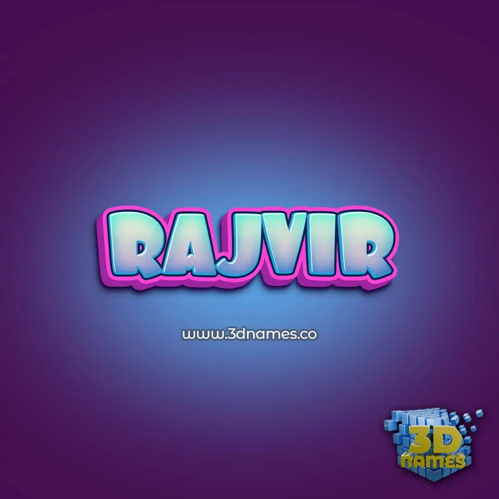 rajvir in Phat Purple style - 3D name wallpaper