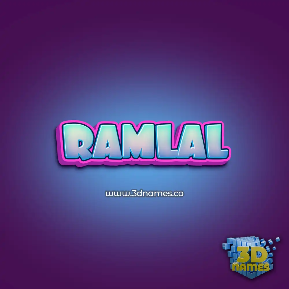 ramlal in Phat Purple style - 3D name wallpaper
