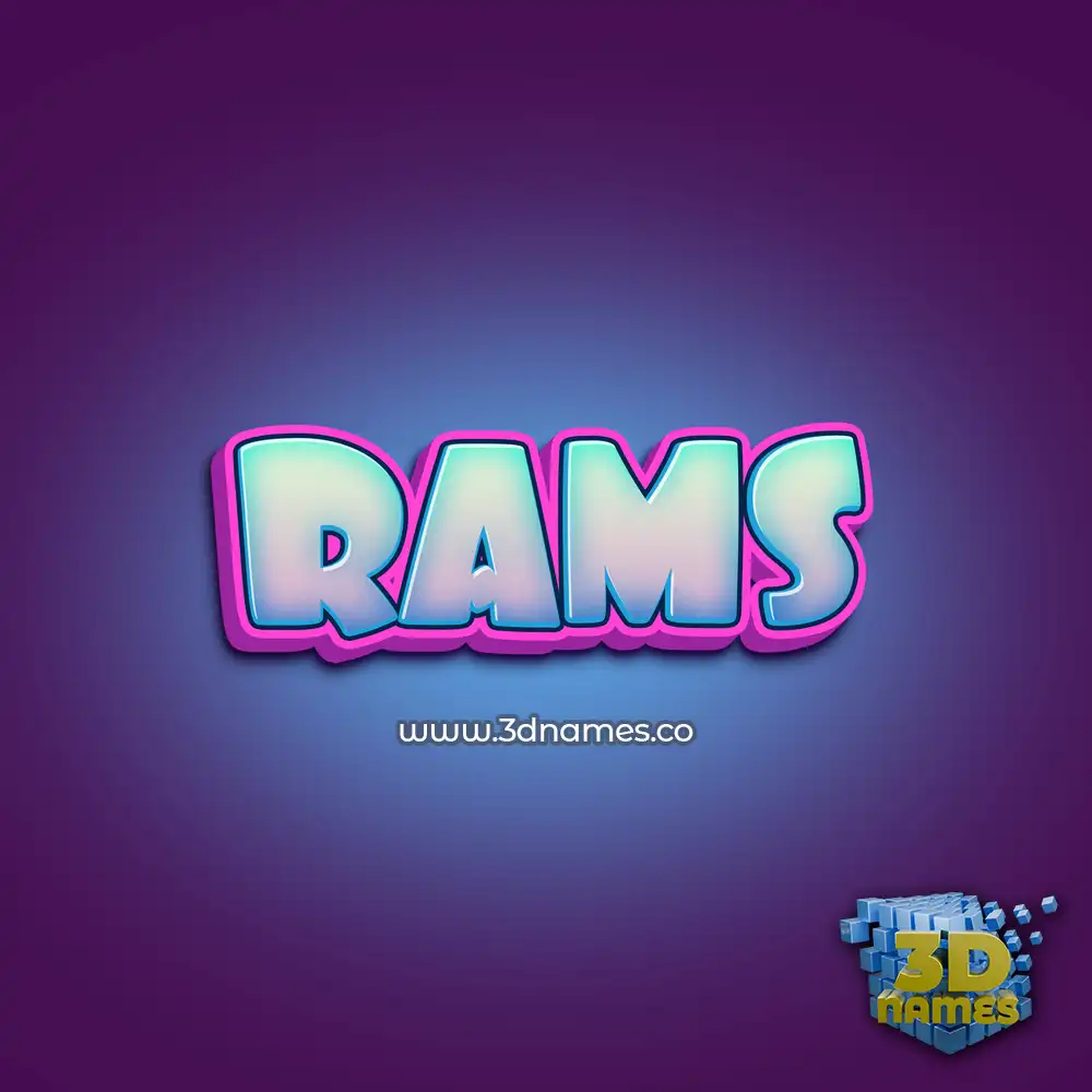 rams in Phat Purple style - 3D name wallpaper