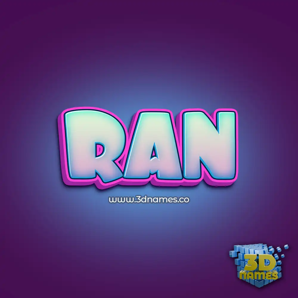 ran in Phat Purple style - 3D name wallpaper