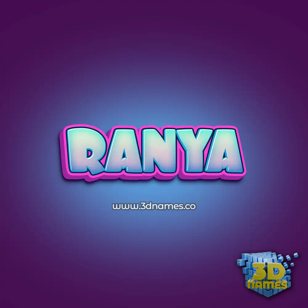 ranya in Phat Purple style - 3D name wallpaper
