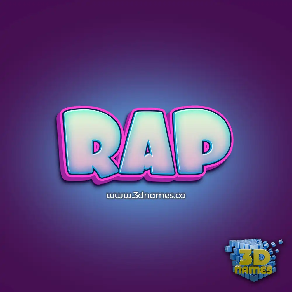 rap in Phat Purple style - 3D name wallpaper