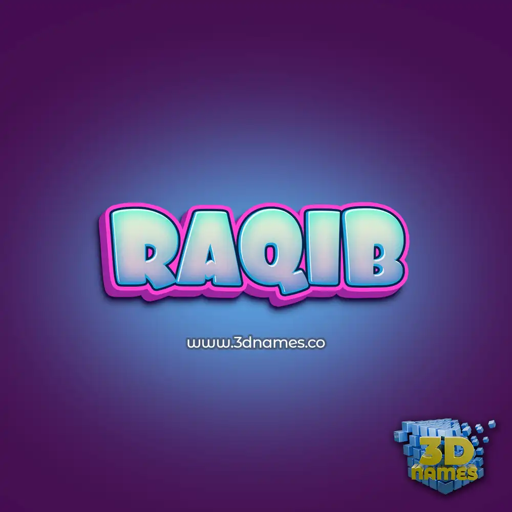 raqib in Phat Purple style - 3D name wallpaper