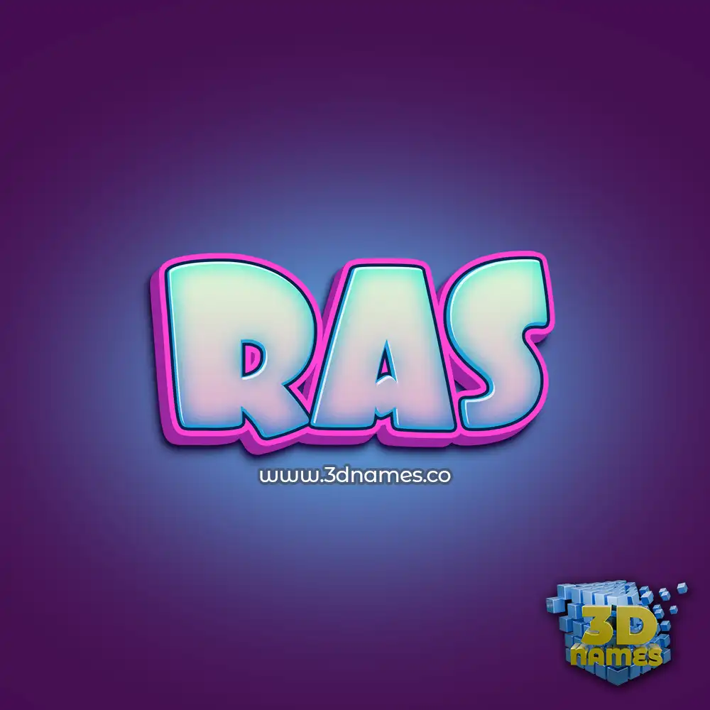 ras in Phat Purple style - 3D name wallpaper