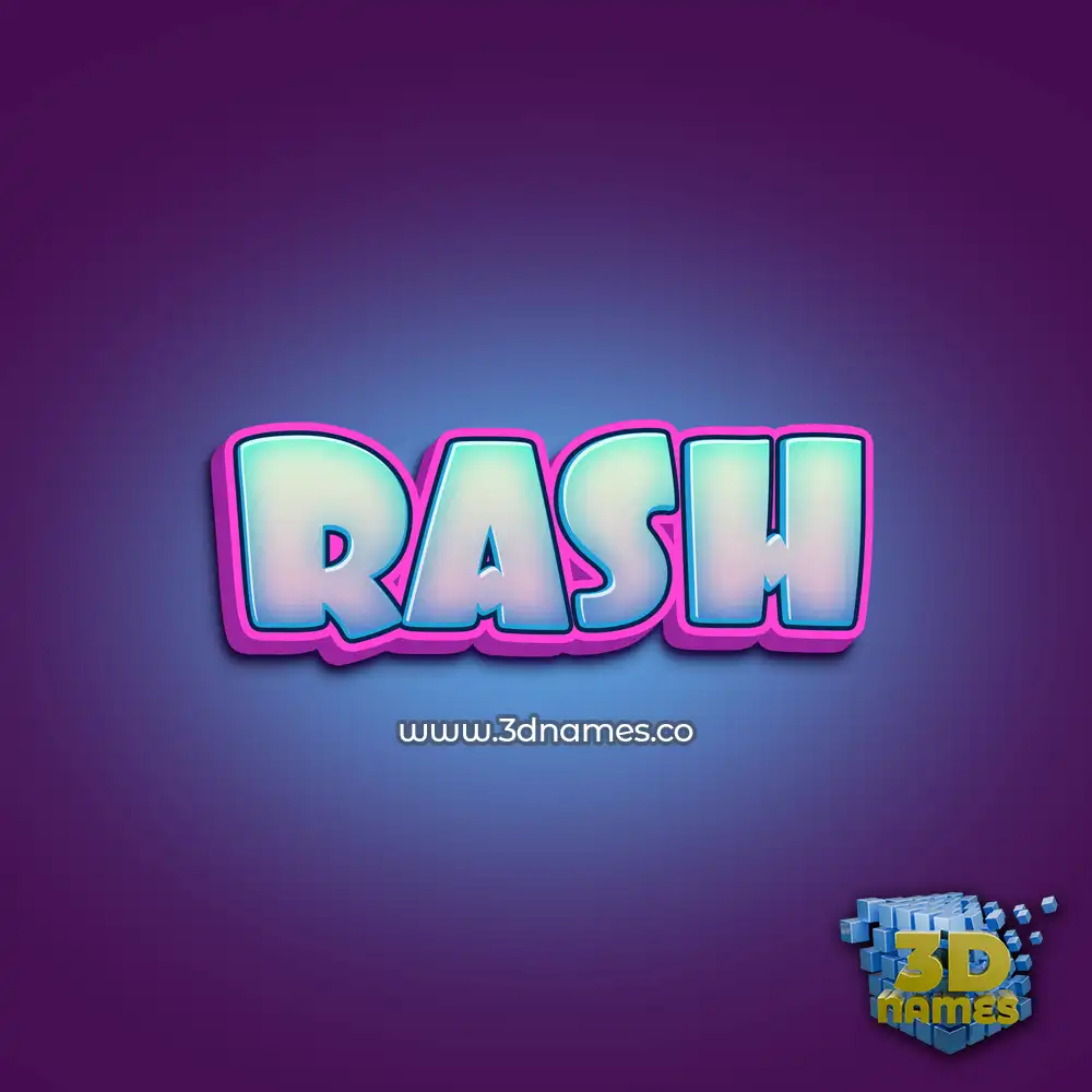 rash in Phat Purple style - 3D name wallpaper
