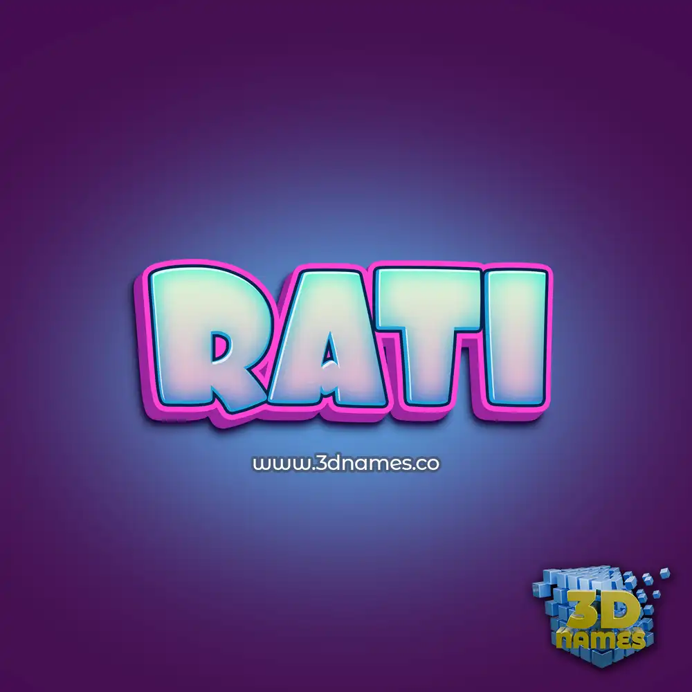 rati in Phat Purple style - 3D name wallpaper
