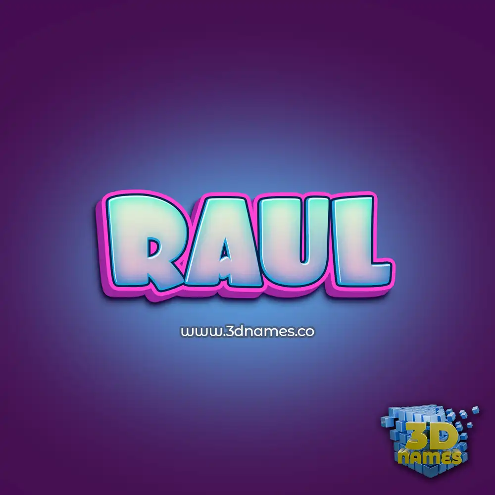 raul in Phat Purple style - 3D name wallpaper