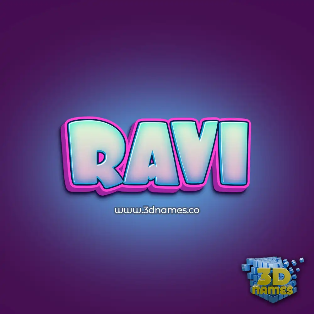 ravi in Phat Purple style - 3D name wallpaper