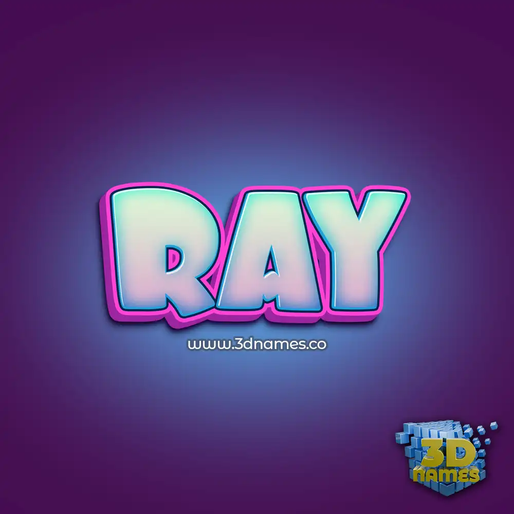ray in Phat Purple style - 3D name wallpaper