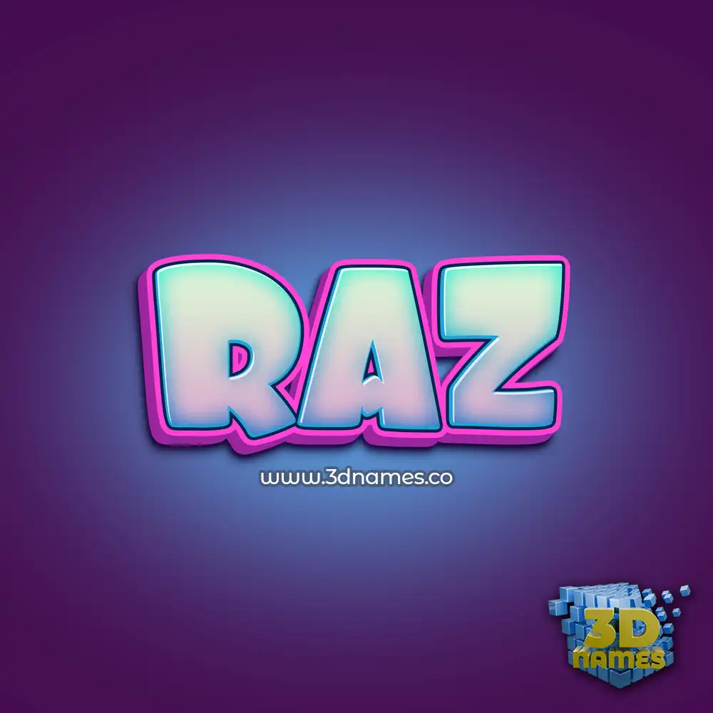 raz in Phat Purple style - 3D name wallpaper