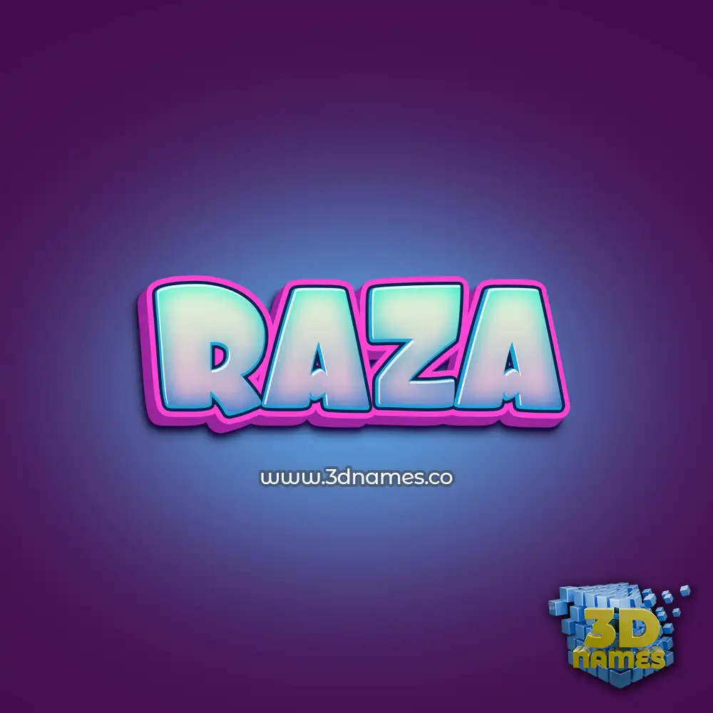 raza in Phat Purple style - 3D name wallpaper